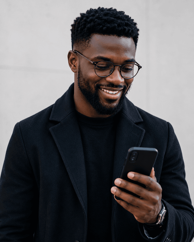 This represent a customer smiling due to his satisfaction with Ubiqqo trade